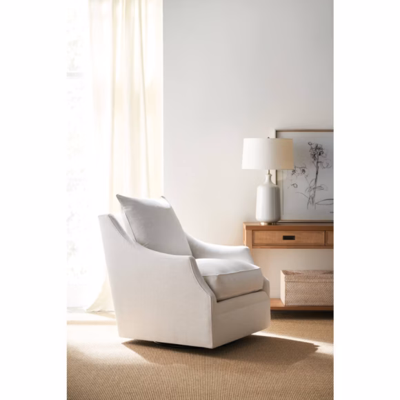 Kara Express Swivel Glider Chair in Nomad Snow - Image 17