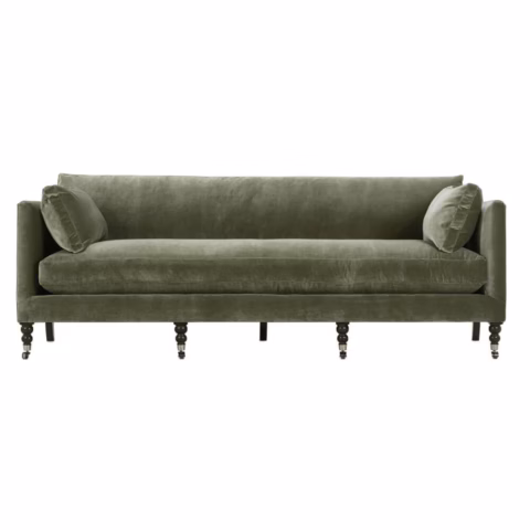 90" Madeline Sofa - Antiqued Moss Velvet