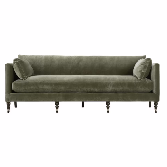 90" Madeline Sofa - Antiqued Moss Velvet