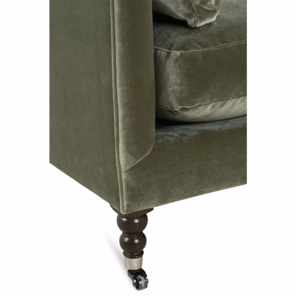 90" Madeline Sofa - Antiqued Moss Velvet - Image 7