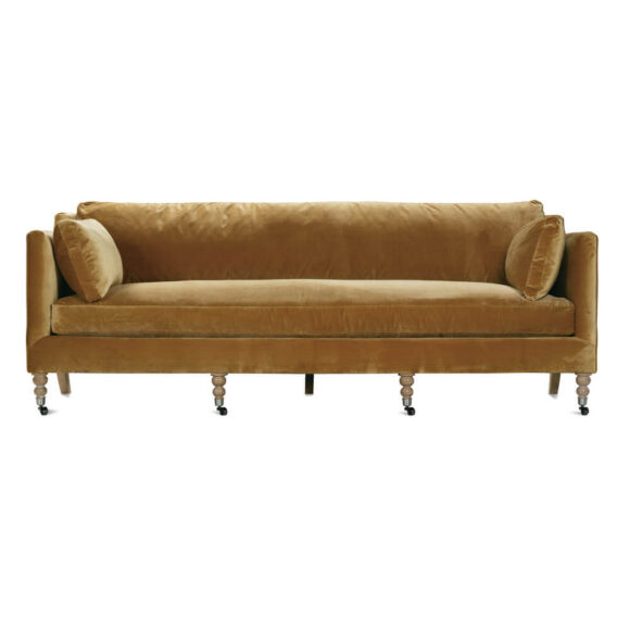 90" Madeline Sofa - Antiqued Amber Velvet