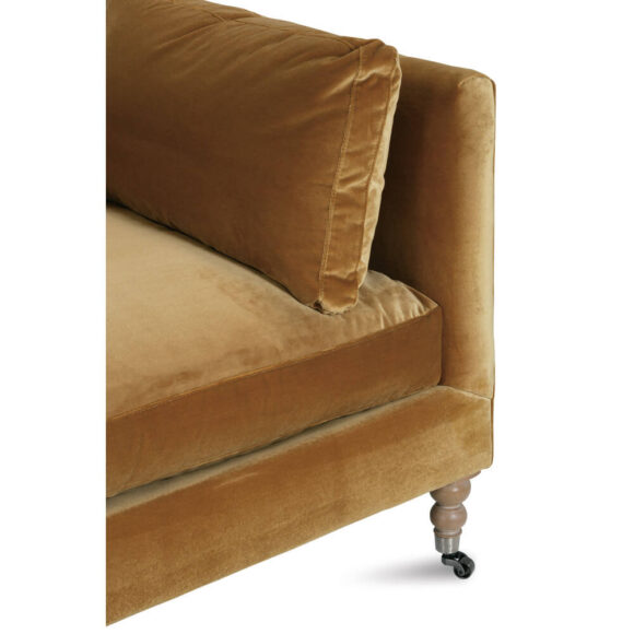 90" Madeline Sofa - Antiqued Amber Velvet - Image 12