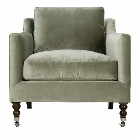 Madeline Express Chair - Antiqued Moss Velvet