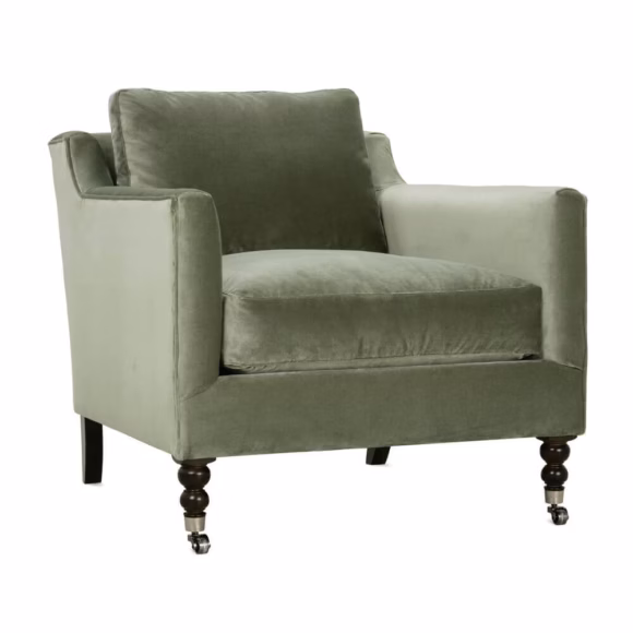 Madeline Express Chair - Antiqued Moss Velvet - Image 3